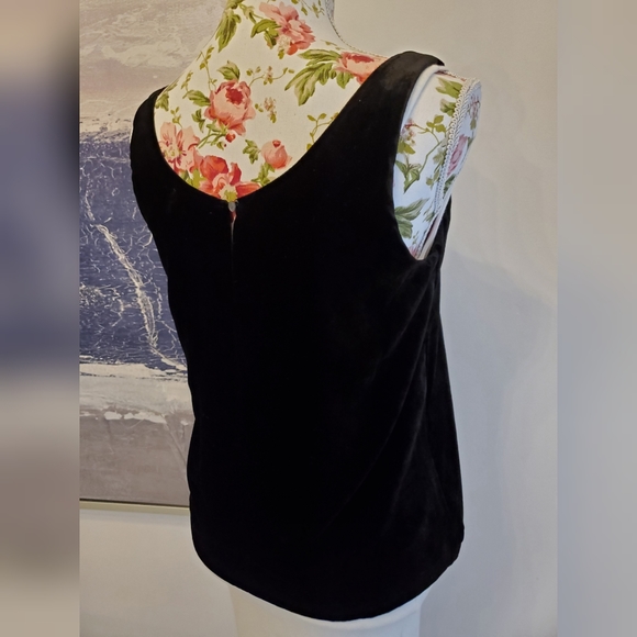 Vince Black Velvet Tank Top Small Sheer Underlay - Picture 9 of 10